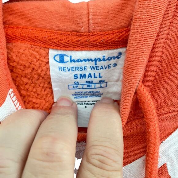 CHAMPION REVERSE WEAVE Hoodie Small Mens ALL-OVER PRINT CREW Kangaroo Pocket - Picture 2 of 7